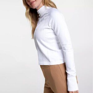 Calia Women's Relaxed Seamless 1/4 Zip Top in Pure White NWT